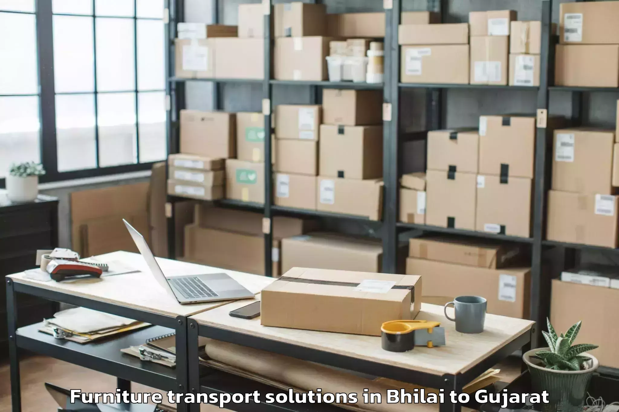 Quality Bhilai to Kadi Furniture Transport Solutions